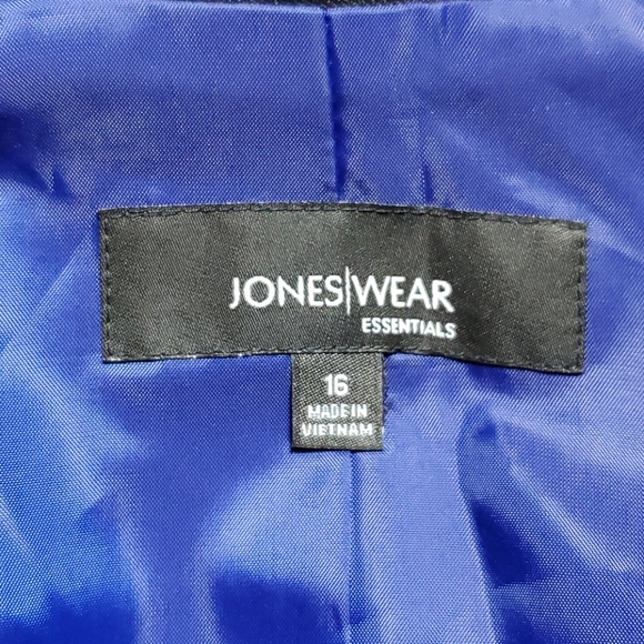 Jones of NY royal blue pants suit black lapels - Picture 4 of 14
